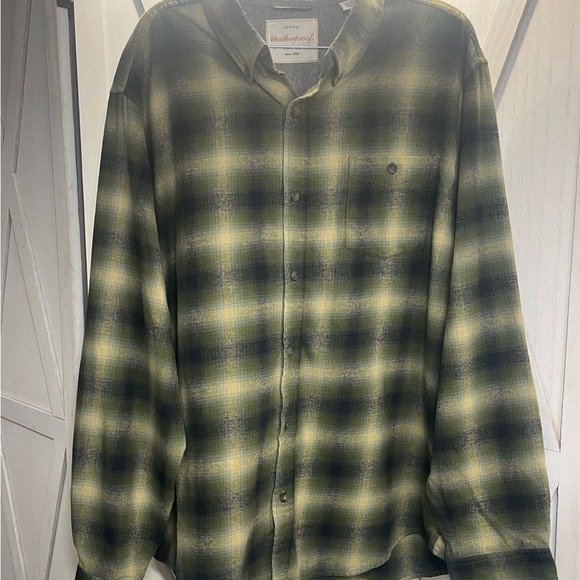 Weatherproof Men's Green and Black Plaid Shirt 2XL - Picture 2 of 4